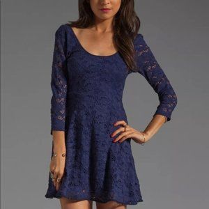 Free People Navy Blue Lace Dress